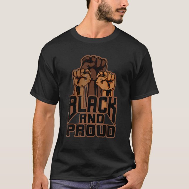 Inspiring Black Leaders Power Fist Hand Black Hist T-Shirt (Vorderseite)