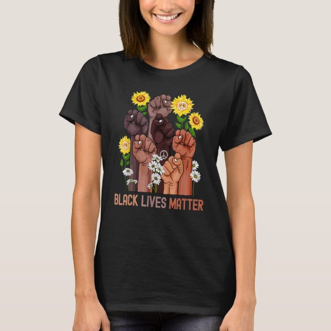 Inspiring Black Leaders Power Fist Hand Black Hist T-Shirt (Vorderseite)
