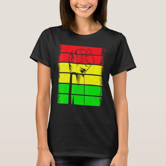 Inspiring Black Leaders Power Fist Hand Black Hist T-Shirt (Vorderseite)