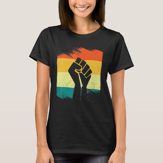 Inspiring Black Leaders Power Fist Hand Black Hist T-Shirt (Vorderseite)