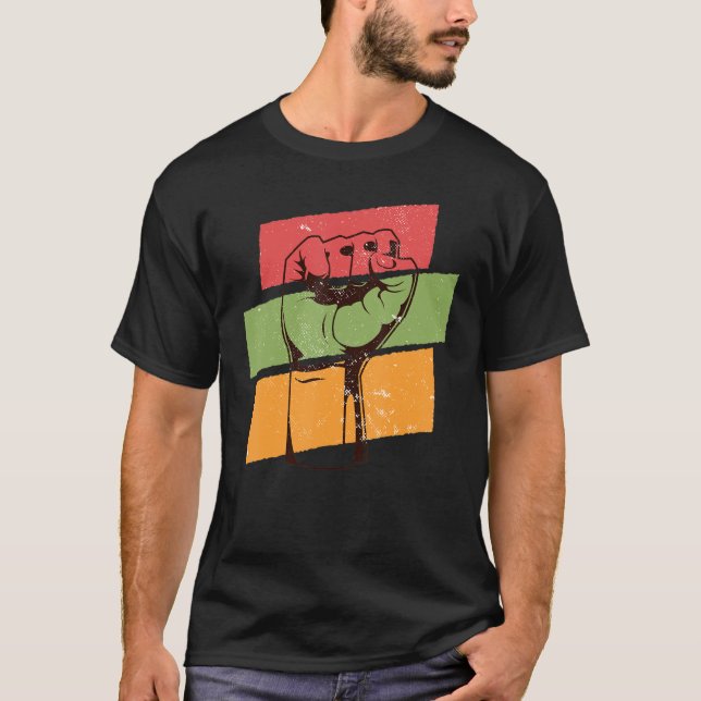 Inspiring Black Leaders Power Fist Hand Black Hist T-Shirt (Vorderseite)