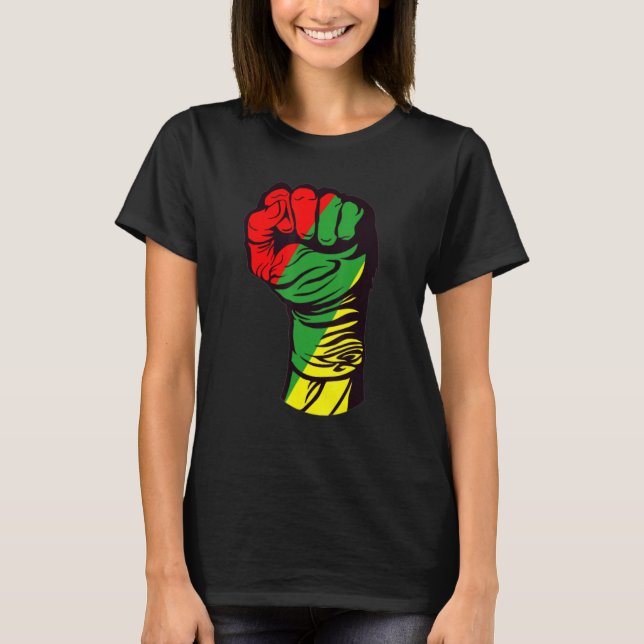 Inspiring Black Leaders Power Fist Hand Black Hist T-Shirt (Vorderseite)