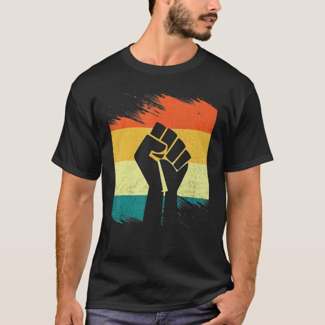 Inspiring Black Leaders Power Fist Hand Black Hist T-Shirt (Vorderseite)