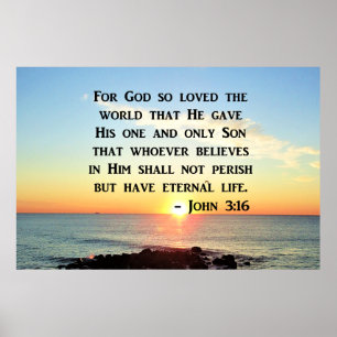 INSPIRING JOHN 3:16 SUNRISE PHOTO DESIGN POSTER