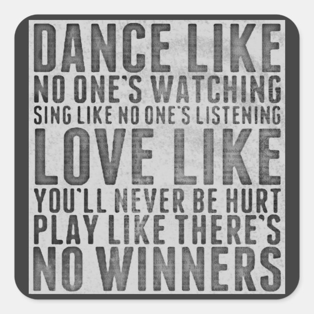 Inspiring Quote Rustic Grunge Text Sign Quadratischer Aufkleber (Vorderseite)