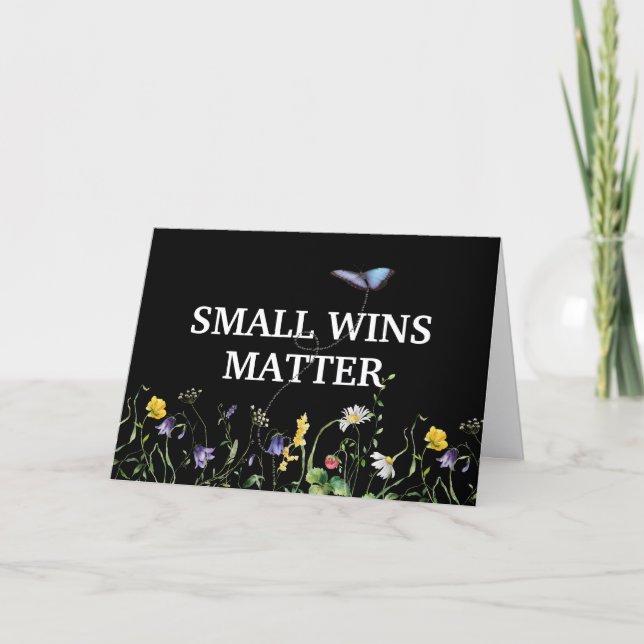 Inspiring Quote With Wildflowers and Butterfly Karte (Vorderseite)