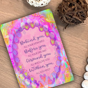 Inspirivity der inspirierenden rosa Abschluss Karte