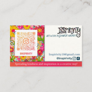 Inspirivity Fun Floral Contact Cards Visitenkarte