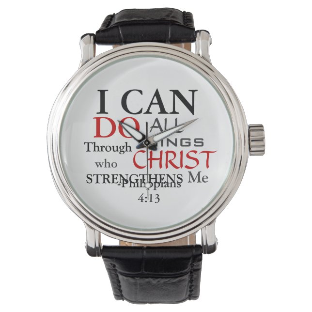 Inspring PHILIPPIANS 4:13 Armbanduhr (Vorderseite)