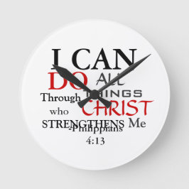 Inspring PHILIPPIANS 4:13 Runde Wanduhr