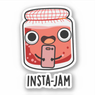 Insta-jam Funny Social Media Jam Pun Aufkleber