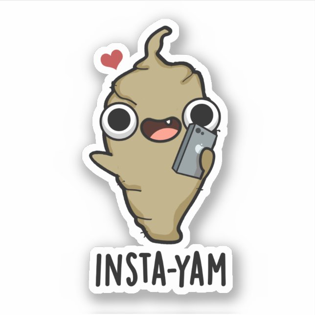 Insta-yam Funny Social Media Veggie Pun Aufkleber (Vorderseite)
