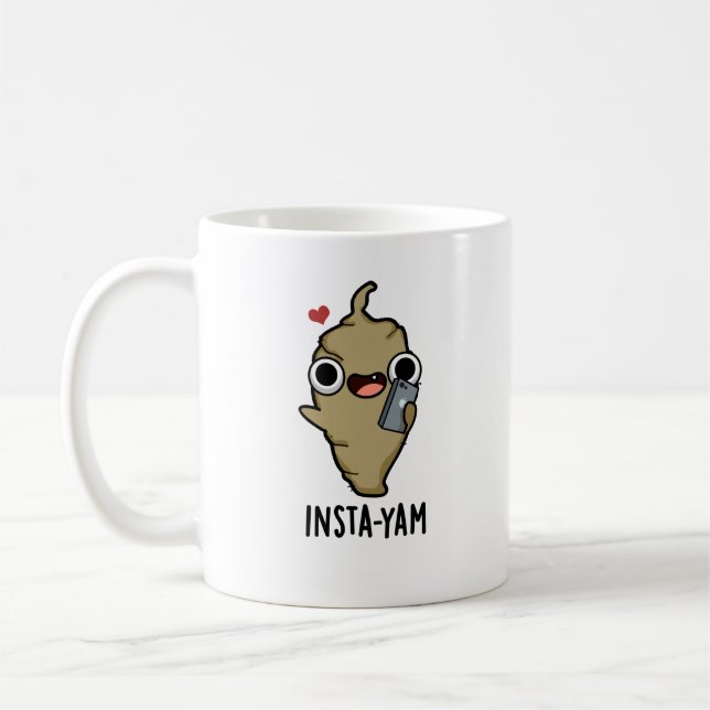 Insta-yam Funny Social Media Veggie Pun Kaffeetasse (Links)