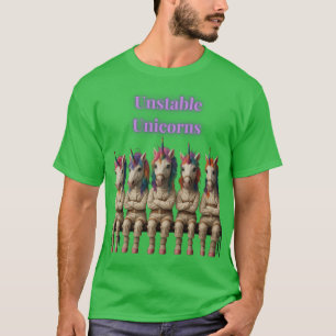 Instabile Einhörner Lustige Launische Regenbogen-E T-Shirt
