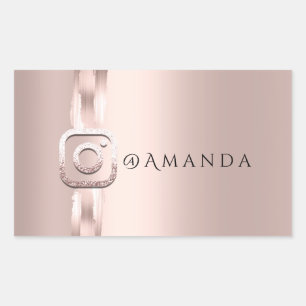 Instagra-Logo für die Rose Social Media Makeup Rechteckiger Aufkleber