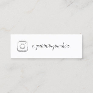 Instagra Social Media-Logo-Event-Glitzer Grau Mini Visitenkarte