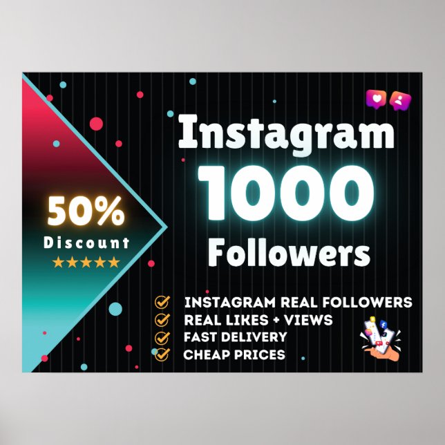 Instagram 1000 Followers | Kaufen Sie Instagram Fo Poster (Vorne)