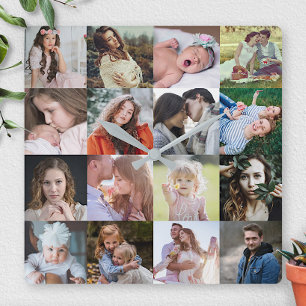 Instagram 16 Foto Collage Einfache DIY Personalisi Quadratische Wanduhr