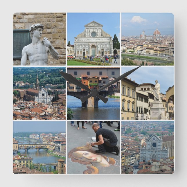 Instagram Art-Reise-Foto Quadratische Wanduhr (Vorderseite)