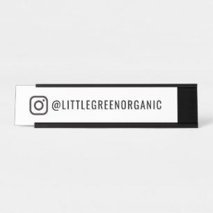 Instagram-Bezeichnung Ihr Name für den Schreibti Schreibtischnamensplakette