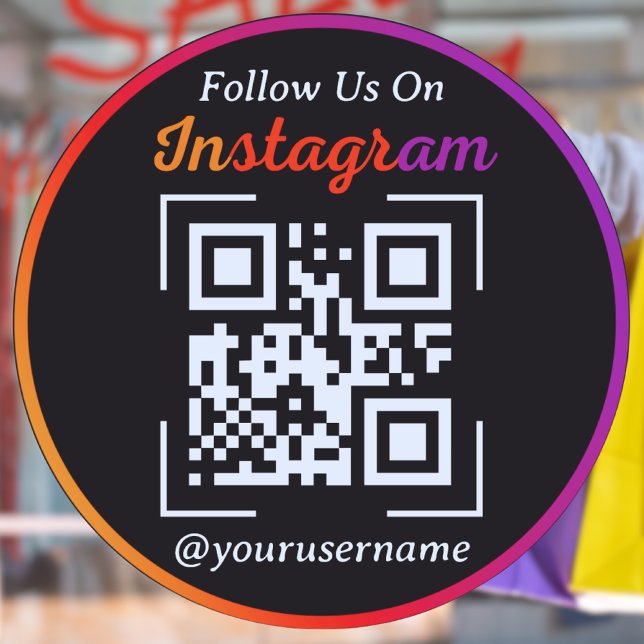 Instagram Business QR Code Black Aufkleber (Von Creator hochgeladen)