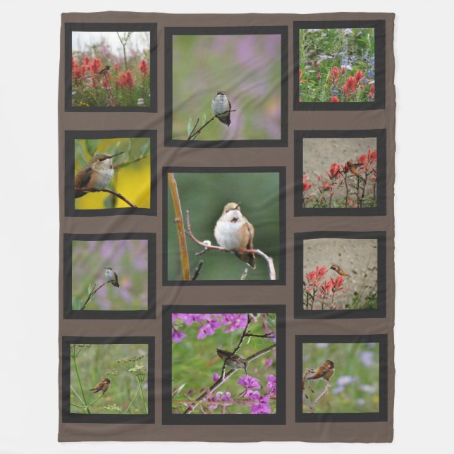 Instagram Collage Bilder benutzerdefinierte Monogr Fleecedecke (Vorderseite)