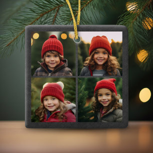 Instagram Collage mit 6 Fotos auf Schiefertafel Keramikornament