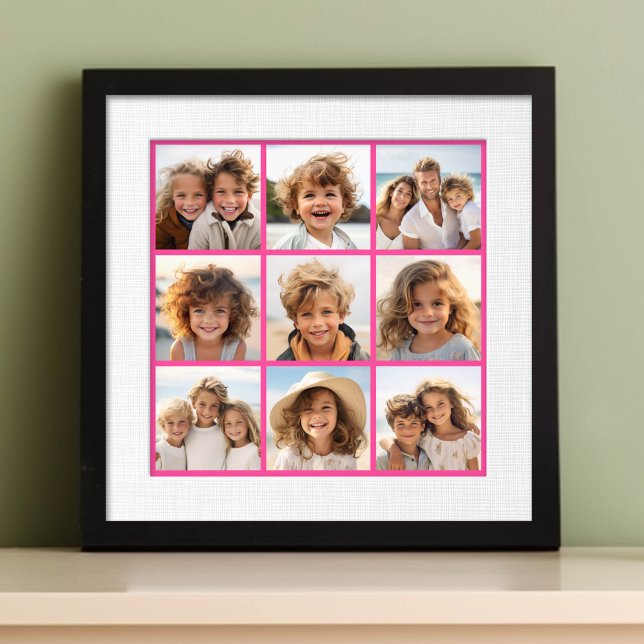 Instagram-Collage mit 9 Quadrat Fotodruck (Frameable Photo Collage Photo Print)