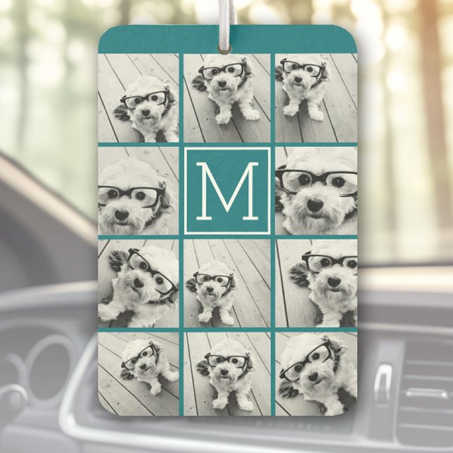 Instagram Collage mit benutzerdefiniertem Monogram Autolufterfrischer (Personalized Car Air Freshener)