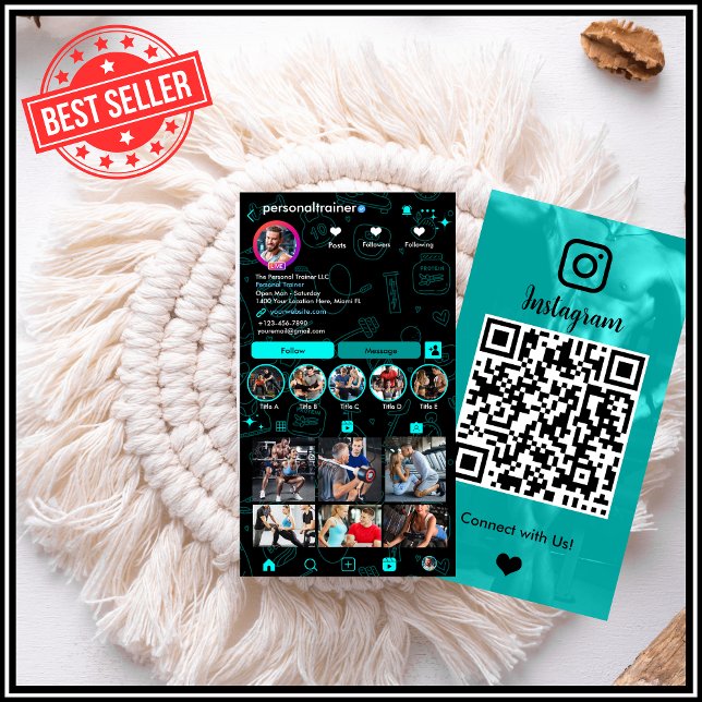 Instagram Connect mit unserem Personal Fitness Tra Visitenkarte (Von Creator hochgeladen)