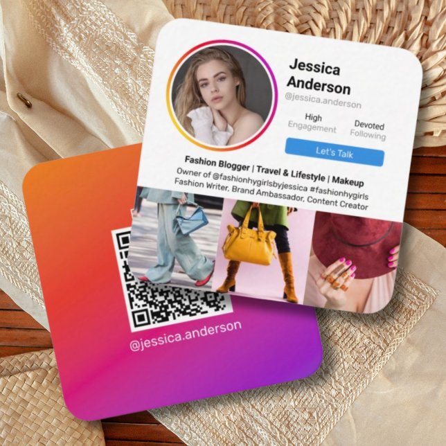 Instagram connect with us social media quadratische visitenkarte (Von Creator hochgeladen)
