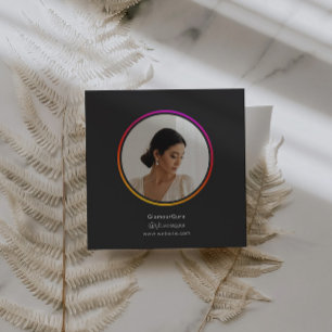 Instagram Dark Theme QR Code 1 Foto Social Media Quadratische Visitenkarte