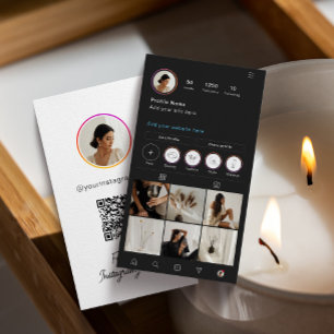 Instagram Dark Theme QR Code 7 Foto Social Media Visitenkarte