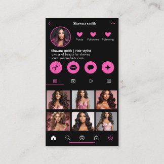 Instagram Dark Theme QR Code 7 Foto Social Media Visitenkarte
