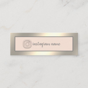 Instagram eleganter Luxus einfach golden Mini Visitenkarte