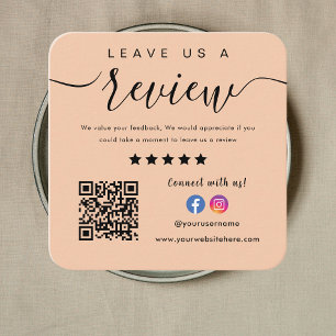 Instagram Facebook-Logo Qr-Code Verlasse uns eine Quadratische Visitenkarte