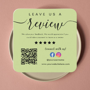 Instagram Facebook-Logo Qr-Code Verlasse uns eine Quadratische Visitenkarte
