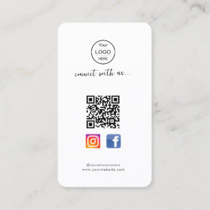 Instagram Facebook QR-Code Rosa Visitenkarte für