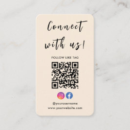 Instagram Facebook Qr Code Verbindung mit uns Boho Visitenkarte
