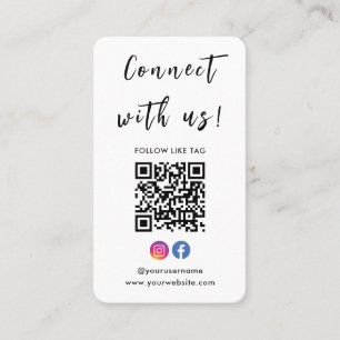 Instagram Facebook Qr Code Verbindung mit uns Whit Visitenkarte