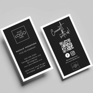 Instagram Facebook Social Media Minimalistisch QR- Visitenkarte