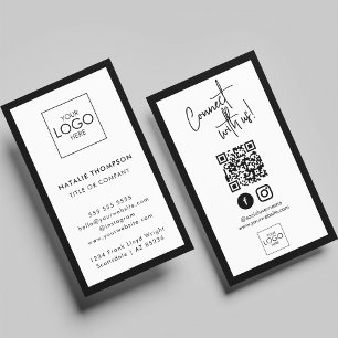 Instagram Facebook Social Media Minimalistisch QR- Visitenkarte