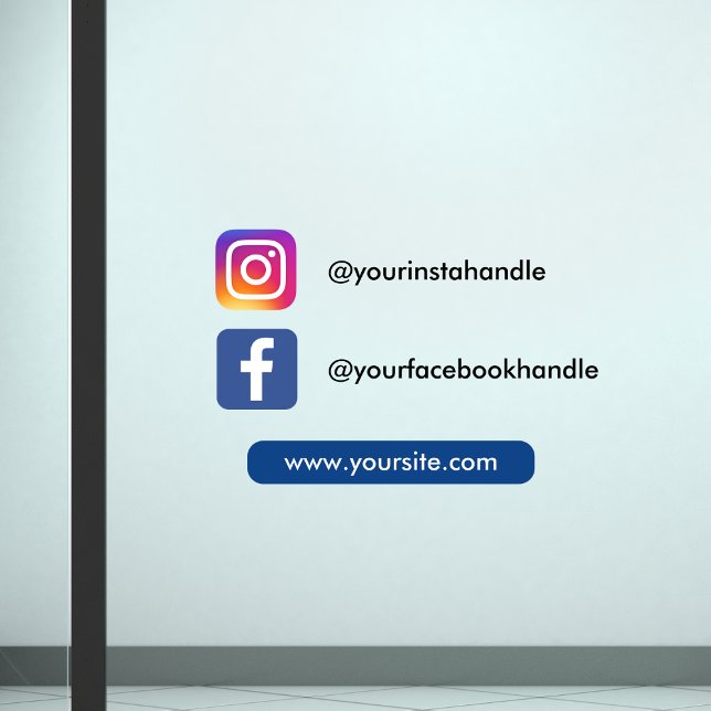 Instagram Facebook & Website Social Media Simple Fensteraufkleber (Von Creator hochgeladen)