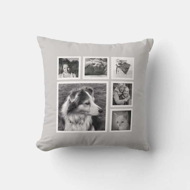 Instagram Familien-Foto-Collage mit Kissen (Vorderseite)