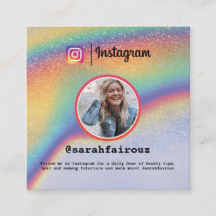 Instagram farbiges Foto Trendy Holographic Telefonnummerkarte