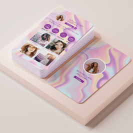 Instagram folgen mir Foto Grid Holographic Design Visitenkarte
