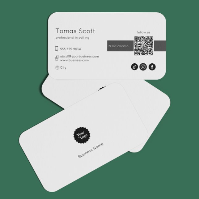 Instagram folgen Qr Code Black Visitenkarte (connect with ussocial mediaqr codeblack business logoinstagram facebookscan to )