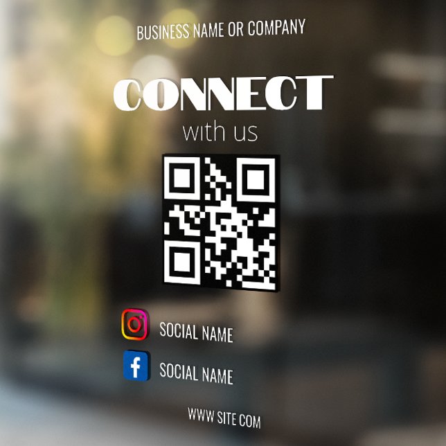 Instagram folgen QR Code Moderne transparente Win Fensteraufkleber (Instagram Follow Us Qr Code Modern Transparent Win Window Cling)