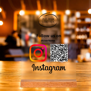 Instagram folgen QR Code Modernster Acrylschild