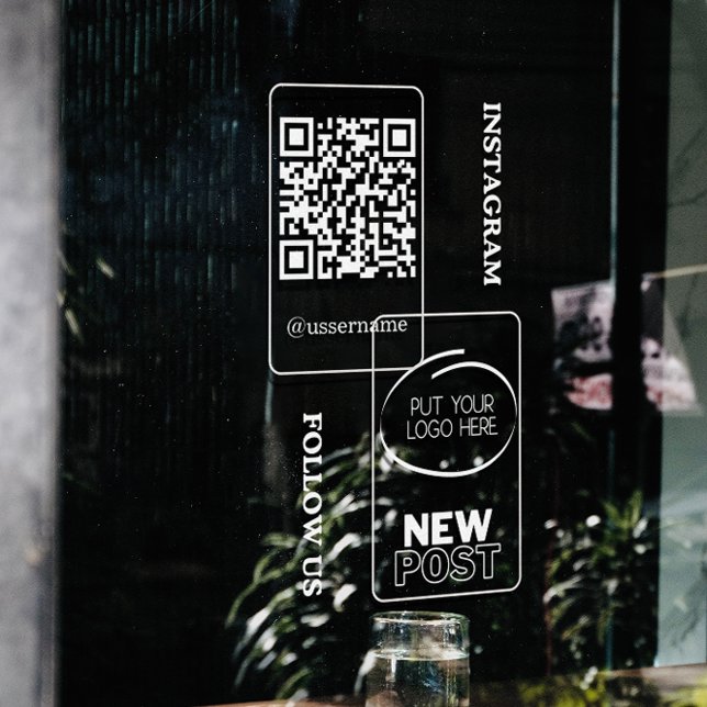 Instagram folgen QR Code Modernster Fensteraufkleber (Instagram Follow Us Qr Code Modern Window Cling)